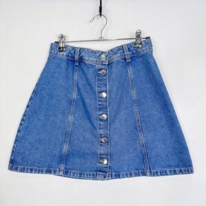 H&M Denim Button Front Mini Skirt